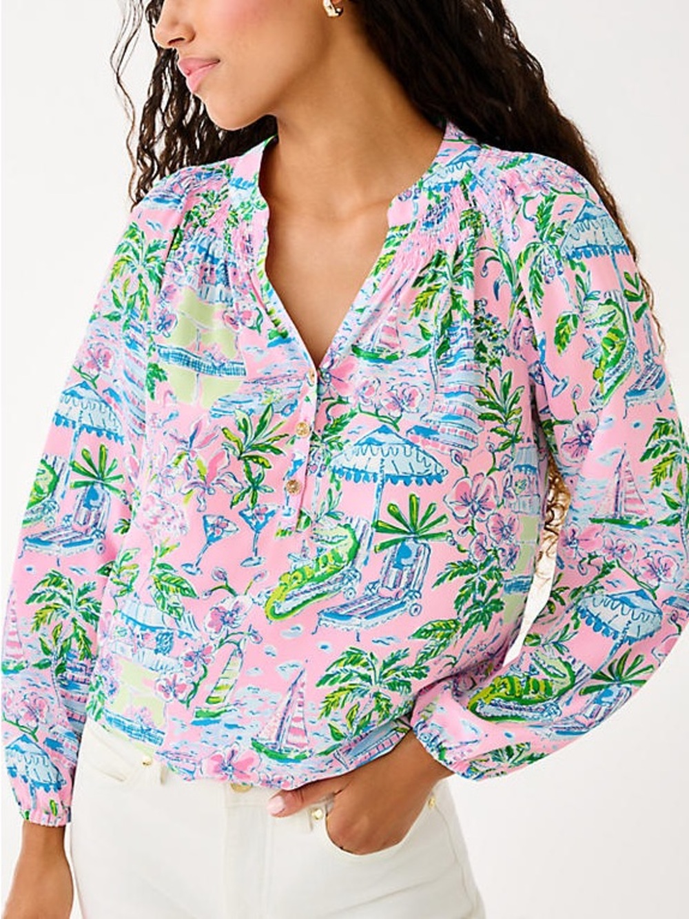 Lilly Pulitzer "Sunny Dee" Elsa Silk Top